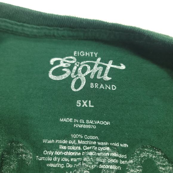 Eighty Eight Brand Good Times Good Vibes Crew Neck T Shirt Mens Size 5XL Green - Picture 3 of 8